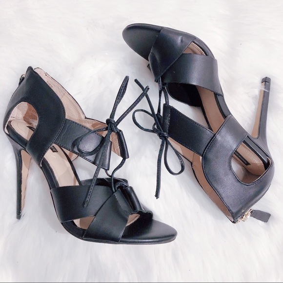 H&M Genuine Leather Lace Up Sandals — NEW - Picture 1 of 5